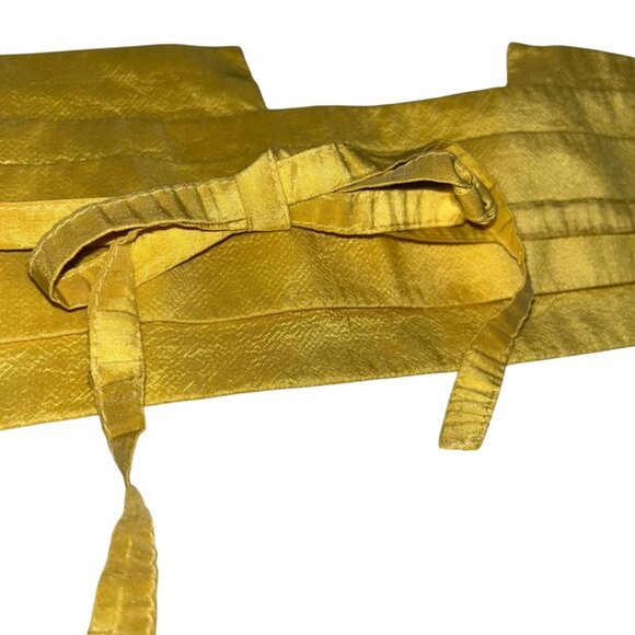 Calypso St Barth yellow gold 100% silk shantung obi tie belt 1 size - Picture 1 of 4